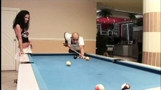 He Fucks His Girlfriend on the Bar's Pool Table
