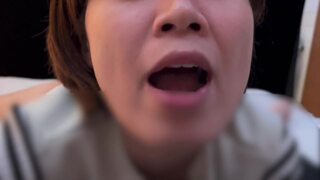 Blonde gets gangbanged by six beasts while getting her cumshot