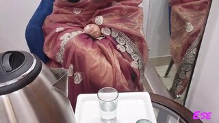 Office boy takes off his clothes in front of his