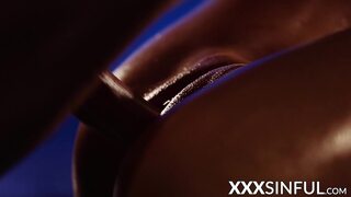 Sinful babes pussy licked and creampied by lover in the