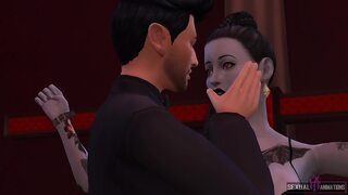 Beautiful Vampire Girl with Beautiful Body and Tattoos subjected to