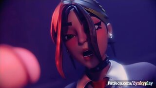 Fortnite femme fatale gets hammered by massive phallus