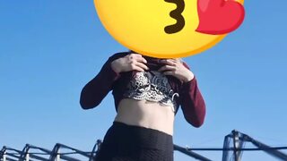 Outdoor strip in the sun