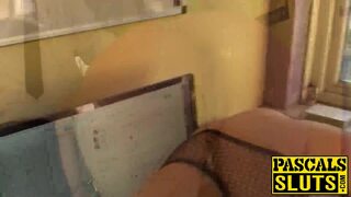 Nora Barcelona deepthroats his big cock and get slammed hard