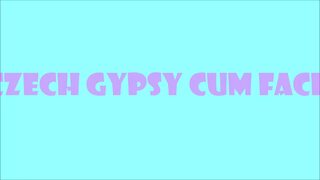 Dirty Czech nympho cum-slut gets her facial freak on!