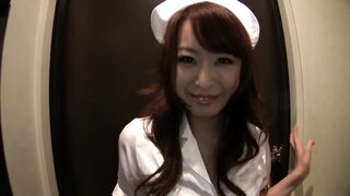Nurse bends over for a hard fuck after sucking cock and dildo masturbation