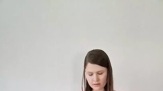 Fingering My Shaved Oiled Pussy While Standing