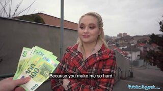 Public Agent Blonde Russian Babe takes my CASH FOR SEX