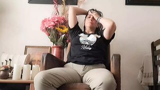 Wife Stripping Suggestively for Intimate Pleasure