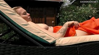 Poolside seduction with Mimi Cica in alluring attire