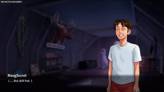 Horny StepSis was Caught Masturbating in Her Room with a 30cm Monster Dildo - Summertime Saga 3D Animated Porn Game