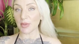 How long can you last? Hot Blonde Milf w Big Tits Wants You to Jerk Off While She Smokes In A Bikini