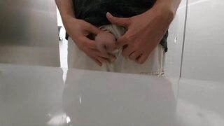 Urinating beauties expose themselves in stinky public restrooms, piss drips