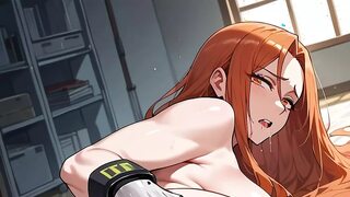 AI-created robot woman seducing with explicit intimacy