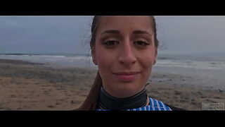 Rough Sex on Norwegian Beach: Silvia Soprano Dominated, Slapped, Spitted