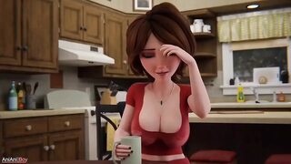 Morning routine of my aunty she has big boobs. Full ai video