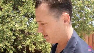 Mommy gets pounded rough by the poolside stud while hubby's