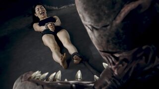Sexy Asian Girl Gets Eaten By Monster In Abandoned Warehouse