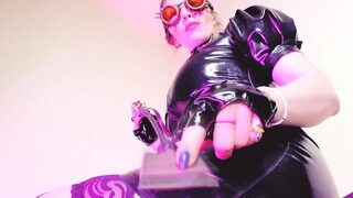 Fetish Mistress Eva Latex Glasses High Heels Femdom Dominatrix Stockings
