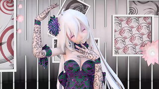 Yowane Haku Undress Dance Sexy Lingerie Hentai Stickysticky Song Mmd