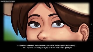 Big titted MILF Plays with Horny guy in her garden,