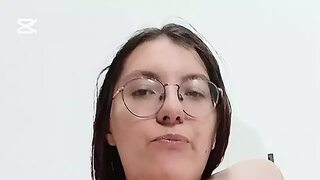 FRESHLY SHAVED PINK PUSSY having fun with her BIG WHITE