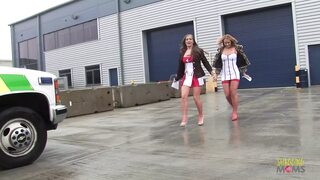 Two steamy nurses hang up their scrubs to get raunchy