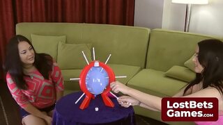 Angel and voluptuous Grace captivating strip game of Prick-Prick-Bang