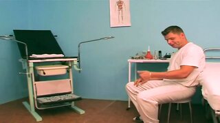 Sexy cougar banging doc on exam table