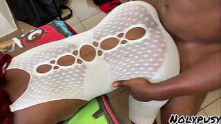 Hot sexy ebony fucked very good at her room