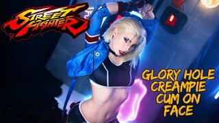 Get slammed by Cammy White's dripping hole while swallowing every