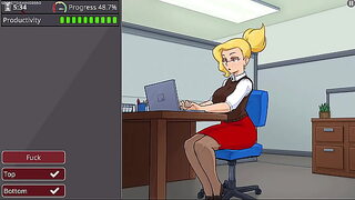 BIMBO SECRETARY with HUGE TITS Gets FUCKED wearing MINI SKIRT and HEELS - Working 3D Porn Game