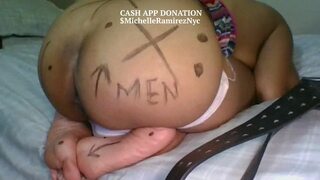 BONDAGE BELT COSPLAY BOND SOLO FEMALE BIG BOOTY ROUND BROWN