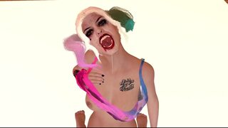 Harley Quinn's Wicked Whim Whipped Cream Facial, Cum-Drenched Orgasm💦 Frenzy