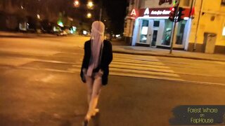 Dirty alleyway stroll where I suck😜 cock🍆, lick toilet, and