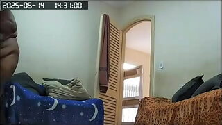 Hidden camera catches maid cleaning the house naked with her