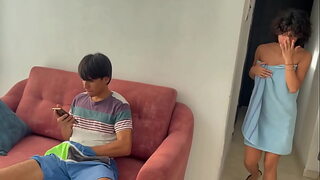 I SURPRISE MY step BROTHER-IN-LAW WATCHING MY INTIMATE PHOTOS WHILE