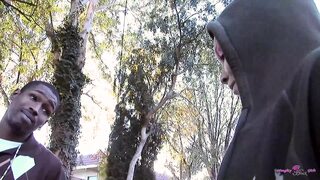 Black beauty reveals her forbidden portal in stilettos, corrupts his